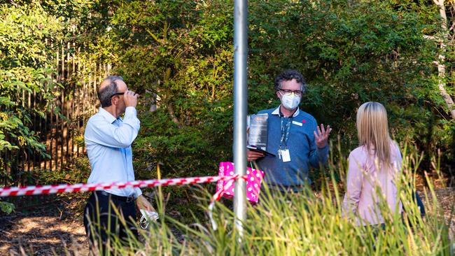 Relatives outside Newmarch House in Kingswood. Picture: Monique Harmer