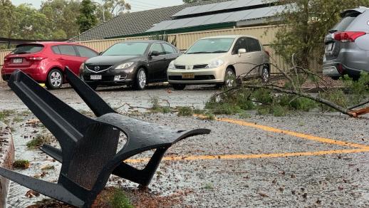 Coombabah State School after storms hit the northern Gold Coast on election day 2020. Photo: Supplied