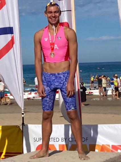 Toby Murphy at just 13 is "a true athlete at a very young age" at Moana SLSC. Picture: Supplied