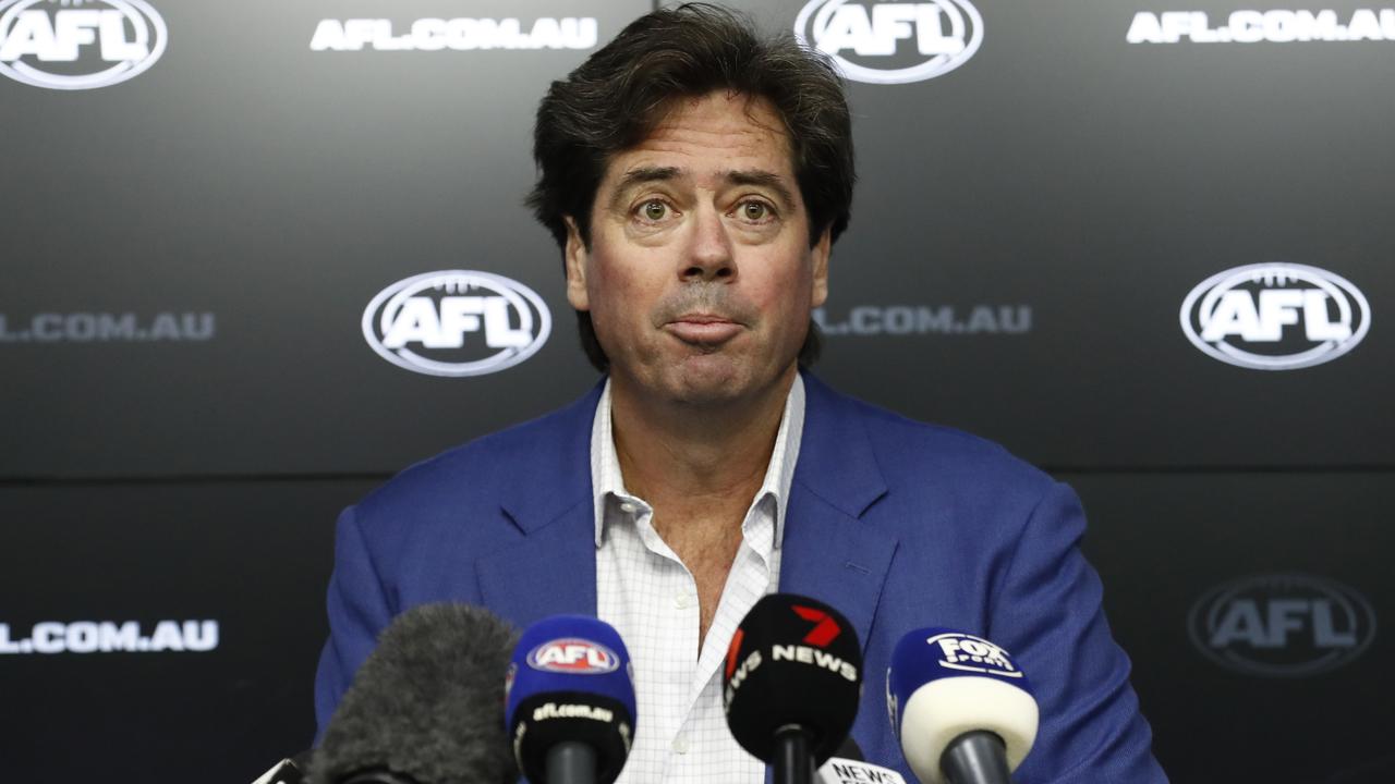 Gillon McLachlan spoke about the leaking of the Hawthorn report last week. Picture: Getty Images