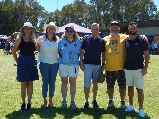 (From left) Cr Jo Jansyn, Dr Christina Curry, Sharon Marsh, Matt Thistlethwaite MP, Tony Pengue and Cam Merchant at the Booralee Big Bash, Botany. Picture: Contributed