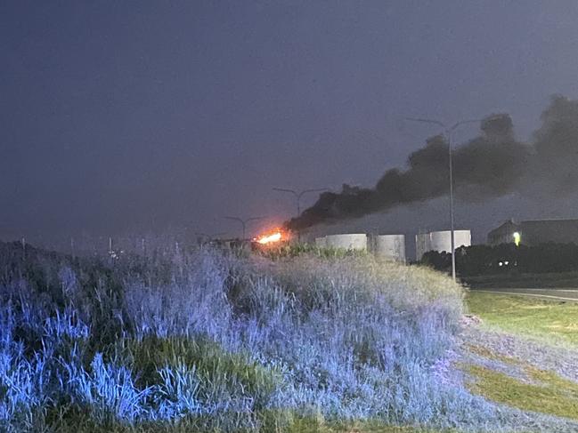 Mackay GrainCorp silo fire. Picture: Paul Brescia