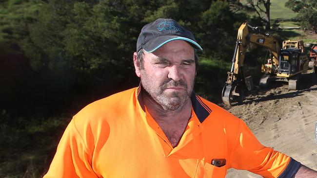 Rob Brunt, at the yard with his timber harvesting gear, Orbost, Picture Yuri Kouzmin