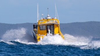 Yeppoon Rescue One (pictured) went to the aid of an overturned boat north of Rosslyn Bay Harbour on Christmas Day, 2021. File photo.