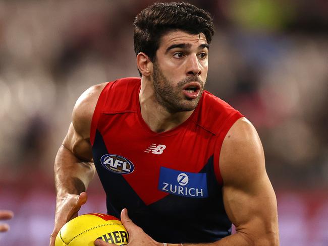 MELBOURNE. 23/06/2022..   AFL Round 15 .  Melbourne vs Brisbane at the MCG.  Christian Petracca of the Demons    . Photo by Michael Klein