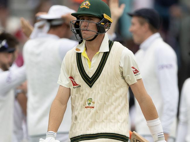 Marnus Labuschagne after losing his wicket during that infamous fifth Ashes Test of 2023. Picture: Visionhaus/Getty Images