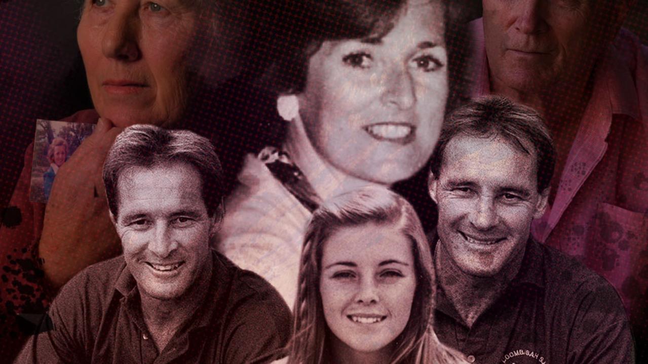 Artwork from The Australian Podcast The Teacher’s Pet, predominantly featuring Paul and Chris Dawson, Lyn Dawson and Joanne Curtis.