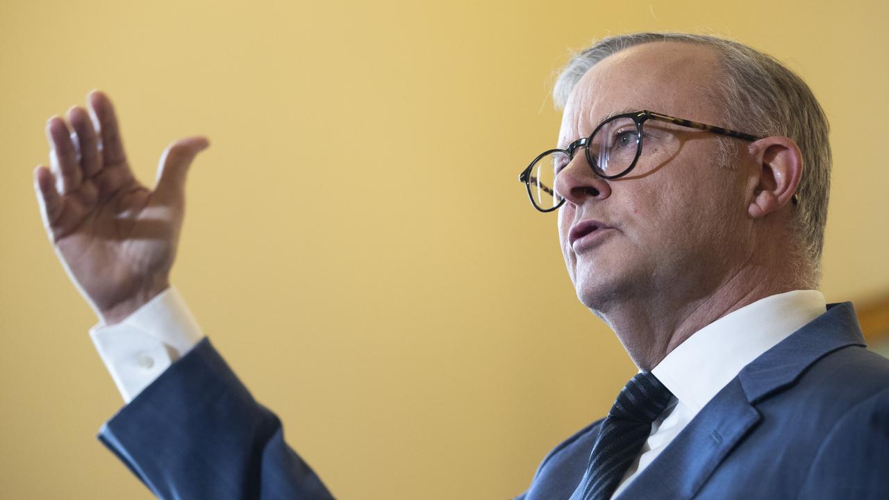 Prime Minister Anthony Albanese at Hobart. Picture: Chris Kidd