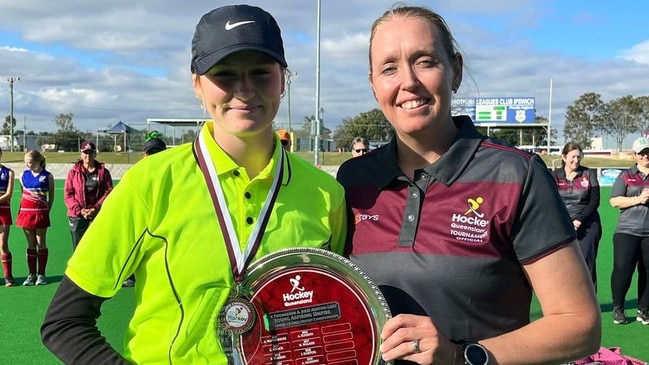 Hailey Kendall (left) has had a big year with her umpiring. Picture: Supplied.