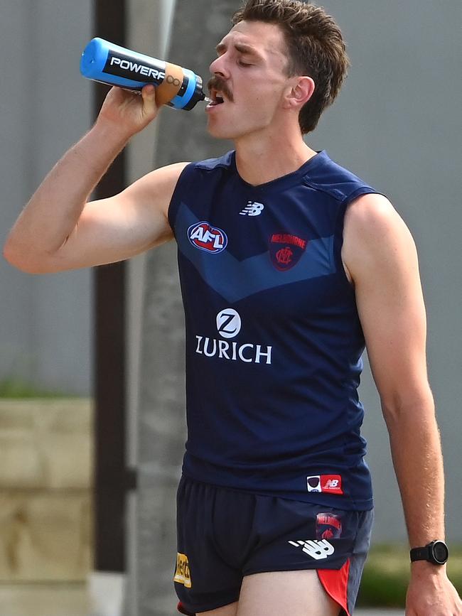 The key Dees defender takes in some water. Picture: Getty Images