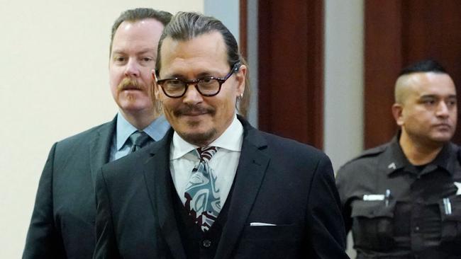 Johnny Depp arriving in the courtroom. Picture: Steve Helber/Pool/AFP