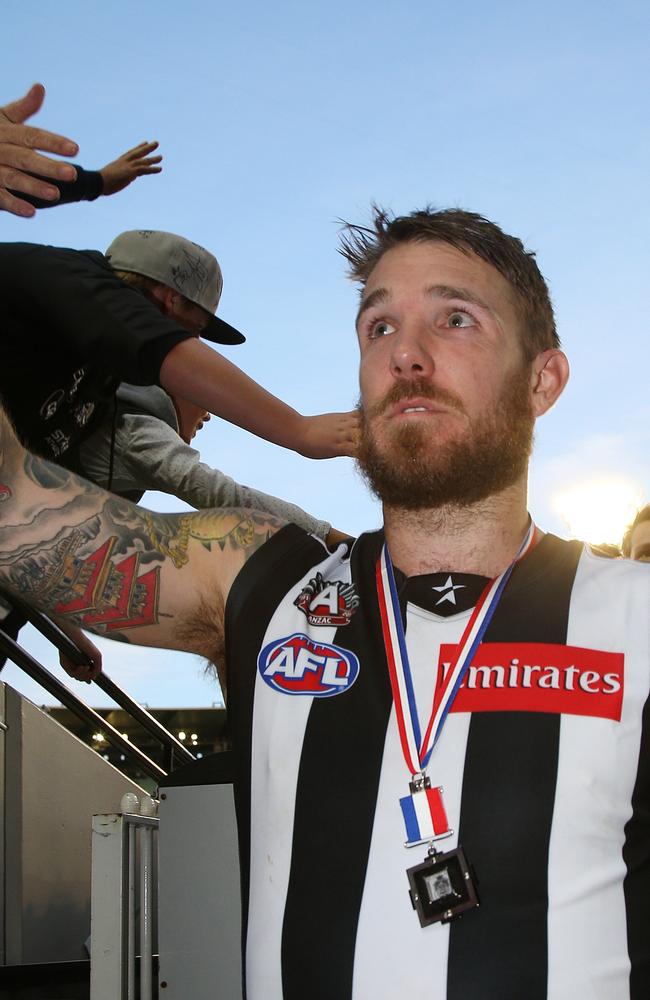 Dane Swan spoke about his upbringing at Westmeadows to Craigieburn Secondary College Business Academy students. Picture: George Salpigtidis