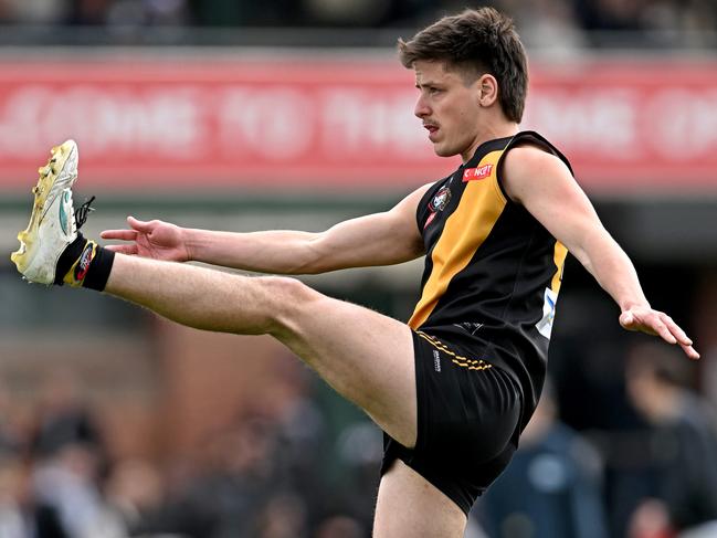 HeidelbergÃs Nathan Honey during the NFNL Heidelberg v Bundoora football match in Preston, Saturday, Sept. 9, 2023. Picture: Andy Brownbill