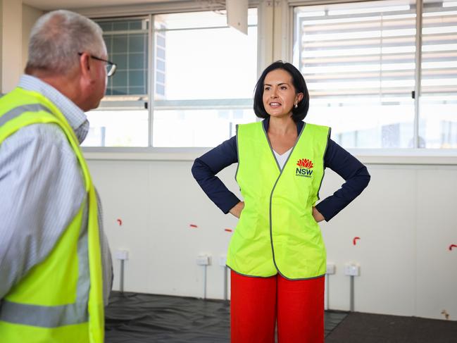 Deputy Premier Prue Car during a construction site visit to the new Box Hill Public School in northwest Sydney.