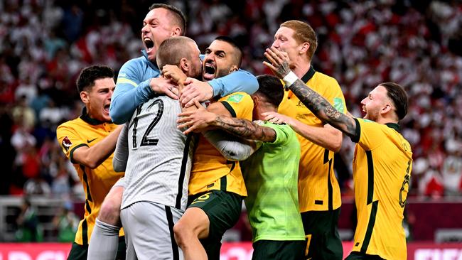 The Socceroos were the first World Cup team to address Qatar’s continued criminalisation of homosexuality.Picture: Joe Allison/Getty Images.