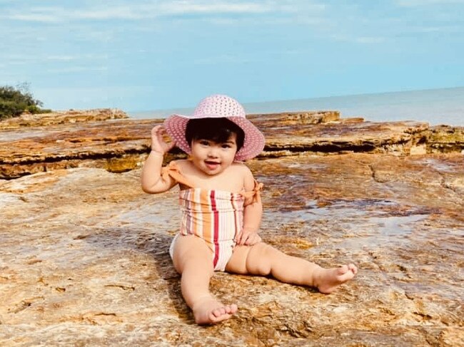 Stacey Lyn Mabon at Nightcliff Beach. Picture: Cielo (Mummy)