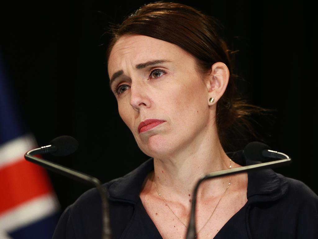 New Zealand Prime Minister Jacinda Ardern speaks to media last Friday. Picture: Hagen Hopkins/Getty Images