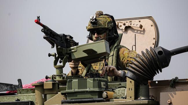 The Australian Defense Force (ADF) and Indonesian Armed Forces (TNI) conducted Exercise Keris Woomera at Banongan Beach, East Java, Indonesia, November 13, 2024. The joint exercise is an amphibious landing exercise involving 2,000 military personnel from both countries, as well as amphibious ships, tanks, aircraft and helicopters. Picture: Agvi Firdaus