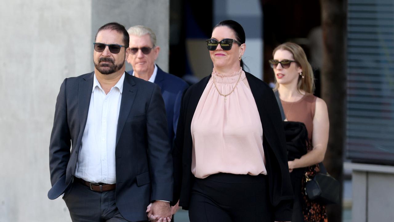 Balin Stewart’s parents Michael and Kerri-Lyn outside the Supreme Court. Photo Steve Pohlner