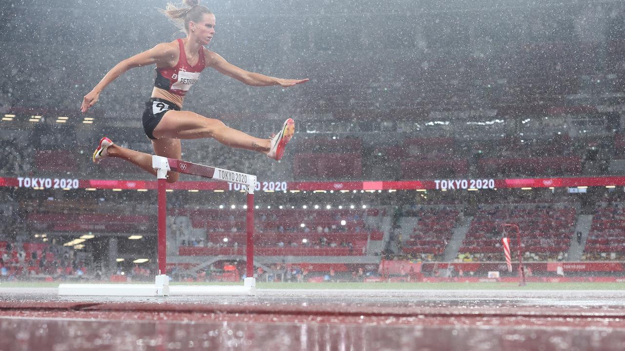 The semi-final went ahead despite a sudden downpour in Tokyo. Picture: Christian Petersen/Getty Images