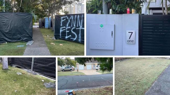 The aftermath of a wild party in Burleigh Heads on Saturday night. Picture: Facebook