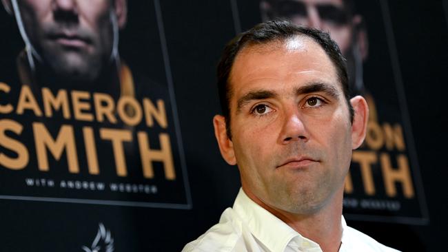 Cameron Smith at Suncorp Stadium this week to promote his autobiography. Picture: Getty Images