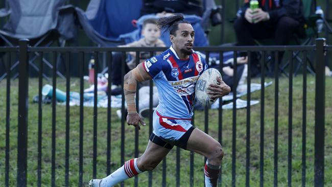 Swampies winger Aaron Simon was given his marching orders for a high shot late in the first half. Picture: Michael Gorton