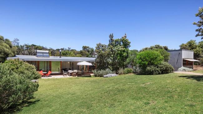 Close to the backbeach dunes, the five-bedroom Kirwood St house in Blairgowrie was designed in 2005 by architect Kerstin Thompson and consists of two wings — one for the children and guests and the other living areas and the master suite.