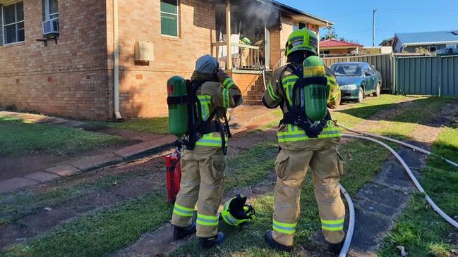 Fire and Rescue teams from Goonellabah and Lismore attended to a house fire on Friday morning in Goonellabah.