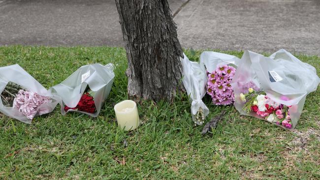 Flower tributes were left outside the Daycare centre after a baby girl was found dead in a car outside childcare centre in Earlwood, Sydney. Picture: NewsWire/ Gaye Gerard