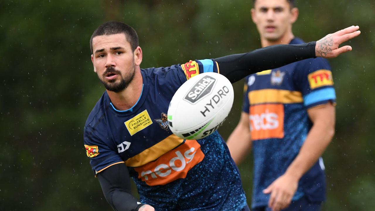 Nathan Peats can’t keep himself on the park at the Titans. Picture: AAP Image/Dave Hunt