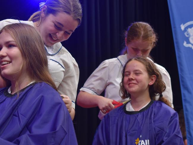 Year 12 students at Loreto College 'Rocked the Chop' for the Cancer Council's Ponytail Project.