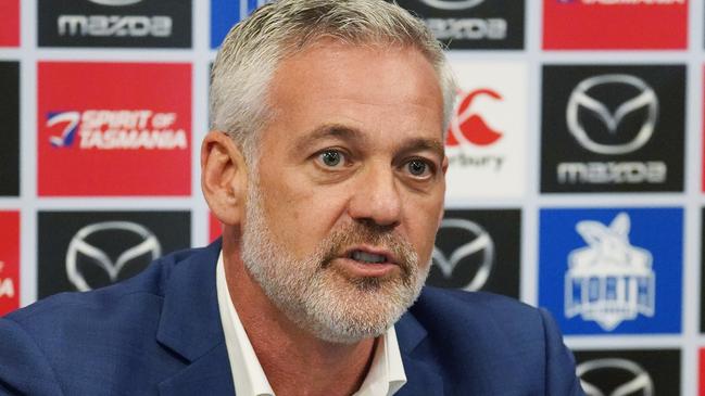 North Melbourne chairman Ben Buckley confirmed the club and Shaw would part ways. Picture: AAP