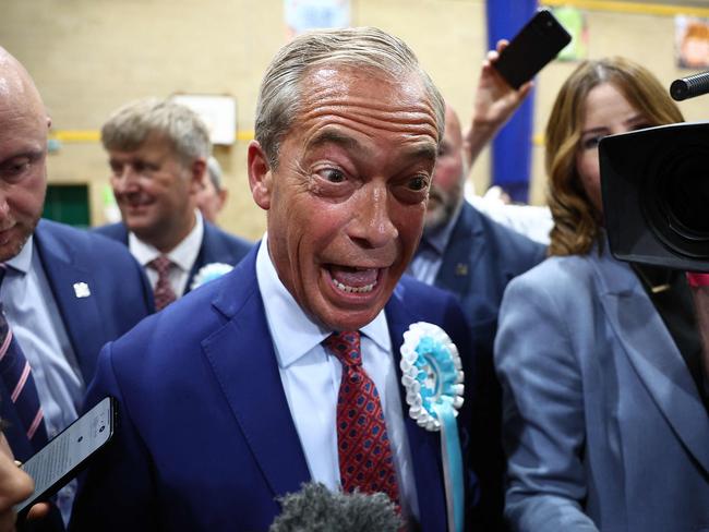 Reform UK leader Nigel Farage has only won a handful of seats. Picture: AFP