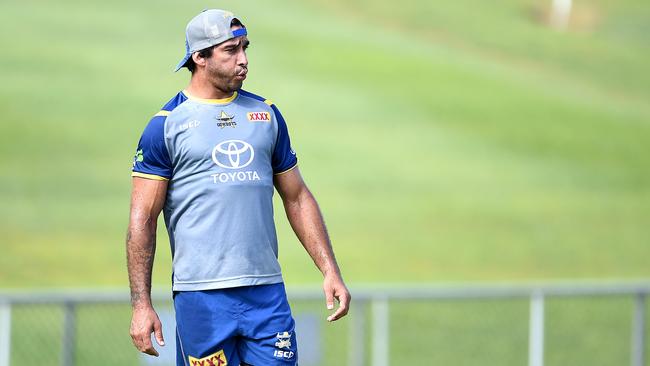 Johnathan Thurston makes his long-awaited return from injury. Picture: Alix Sweeney