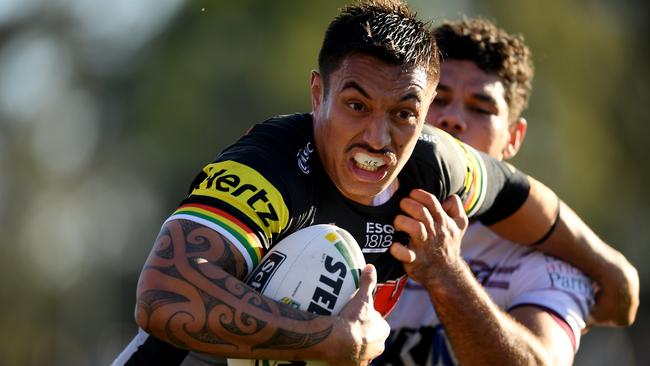 Dean Whare brings up NRL game 100 for Penrith this weekend. (AAP Image/Dan Himbrechts)