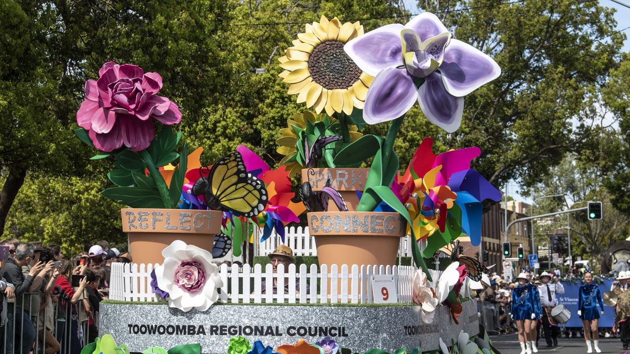 Toowoomba Regional Council float in the Grand Central Floral Parade. Saturday, September 17, 2022. Picture: Nev Madsen.