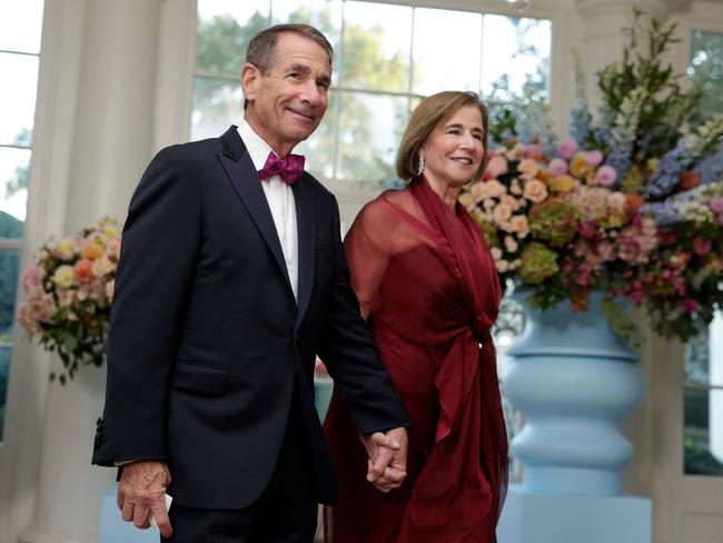 Washington power couple Alan and Susan Solomont arrive at the dinner. Picture: AFP