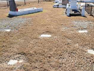 NO NAME: This unmarked grave at Calliope Cemetery is believed to be that of Antony Heinrich 'Henry' Zerbe (Anton Zerbe), who died in 1902. He was born in Germany in 1843 and served in the American Civil War (1861-1865) for two years. He returned to Germany before arriving in Queensland in 1864. Efforts are being made to find a descendant of Mr Zerbe so that actions can be taken to install a memorial plaque on his grave site. Picture: Matt Harris