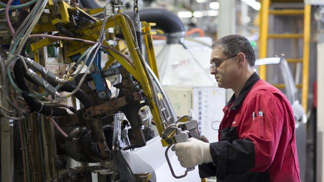 Plant closing down ... a worker in Toyota’s Altona factory.