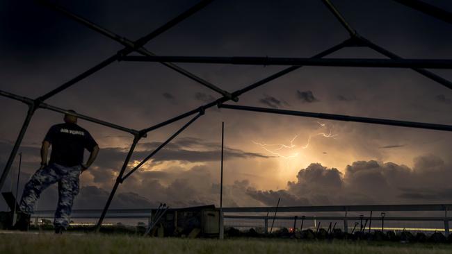 Lightning in the skies surrounding Katherine in the Northern Terrirtory. Picture: AFP