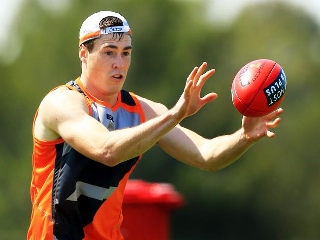 Jeremy Cameron will have to shoulder most of the Giants’ load up forward in 2015. Picture: Mark Evans