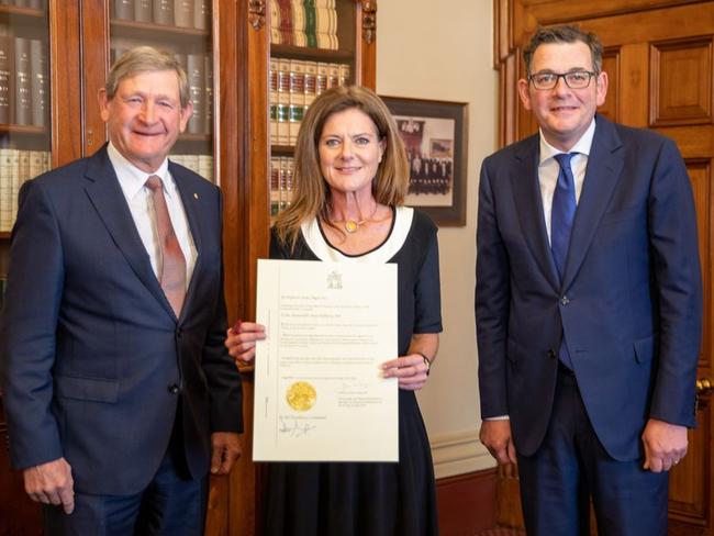 Sonya Kilkenny at her swearing-in as Corrections Minister.