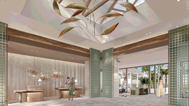 The lobby of the new Hilton at Palm Cove. Picture: Hilton