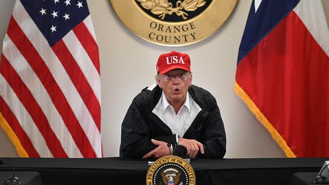 US President Donald Trump in Orange, Texas, over the weekend. Picture: AFP