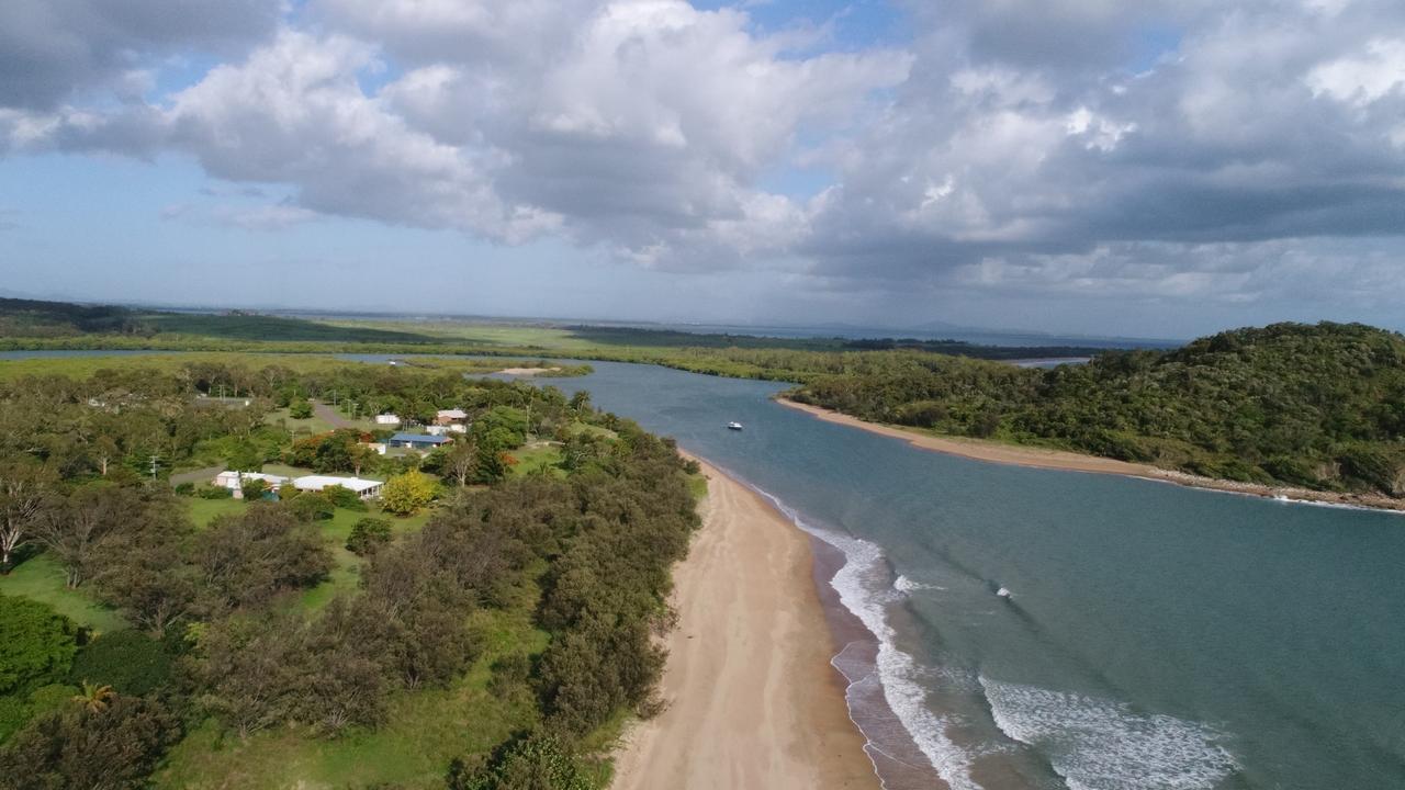 Drone photo of Louisa Creek showing the ocean and creek inlet. Picture: Heidi Petith