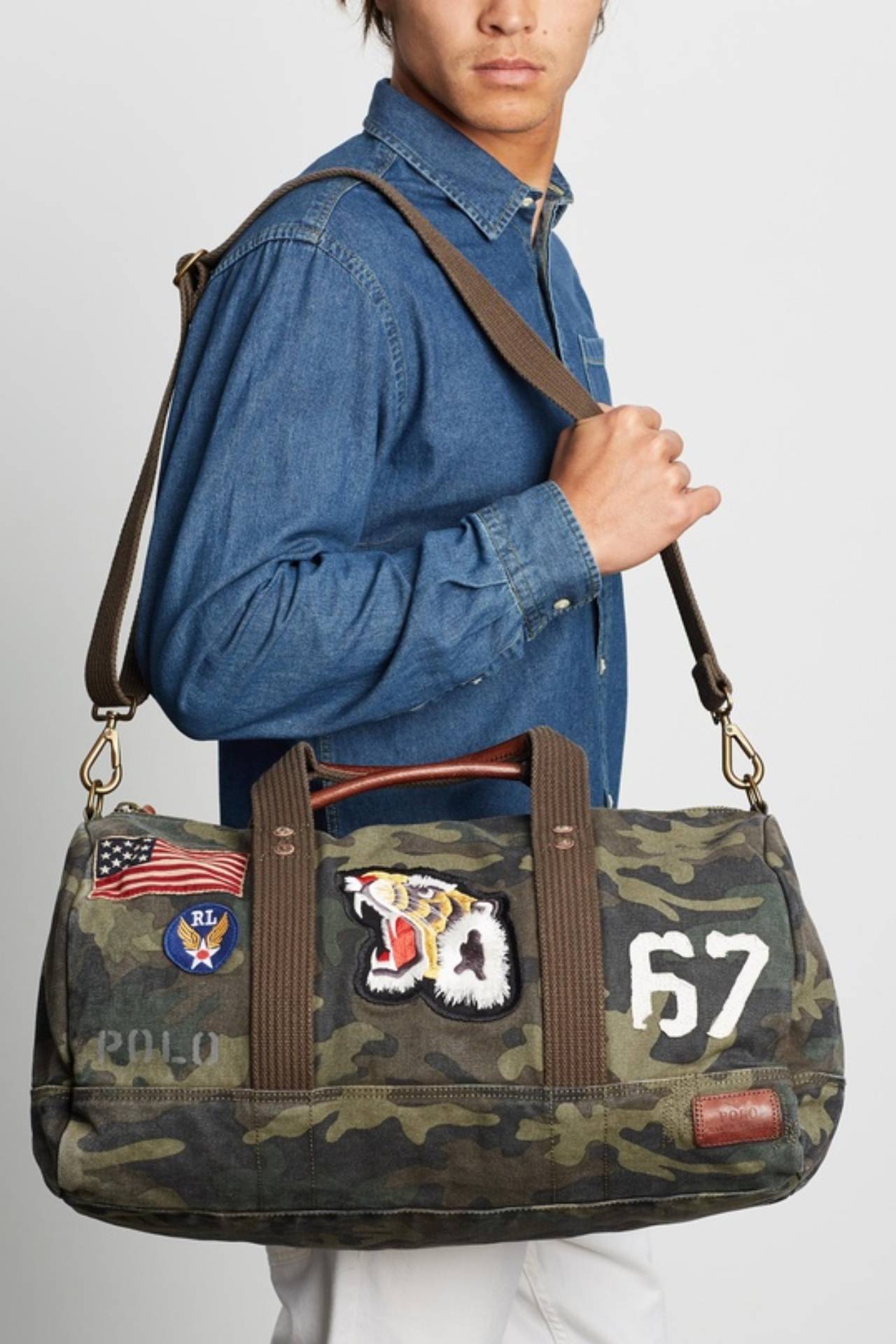 Ralph lauren best sale camo duffle bag