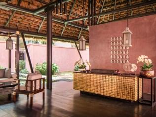 Entering the spa at Anantara Bophut Koh Samui. 