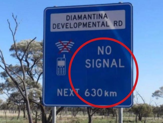 Diamantina Developmental Road sign. Picture: Reddit / @Rd28T