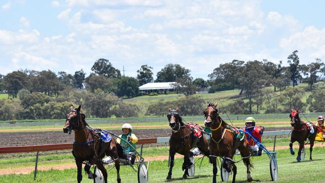 Chevals Diamond fights off a fast finishing Culley Backy in the second race on Warwick Pacing Cup day.